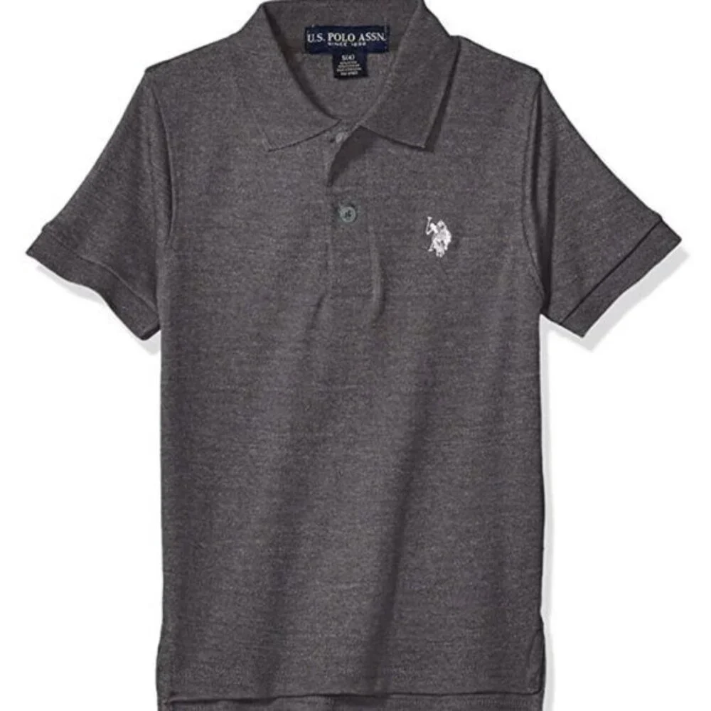 U.S. Polo Assn Boys Gray Polo Shirt NWT Short Sleeve Youth